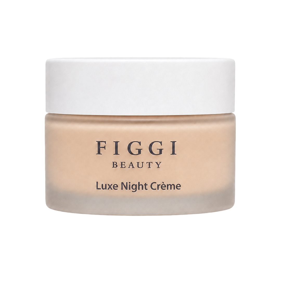 Jar of Figgi Beauty Luxe Night Crème on a white background